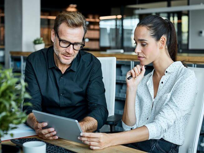 Man and Women are thinking to